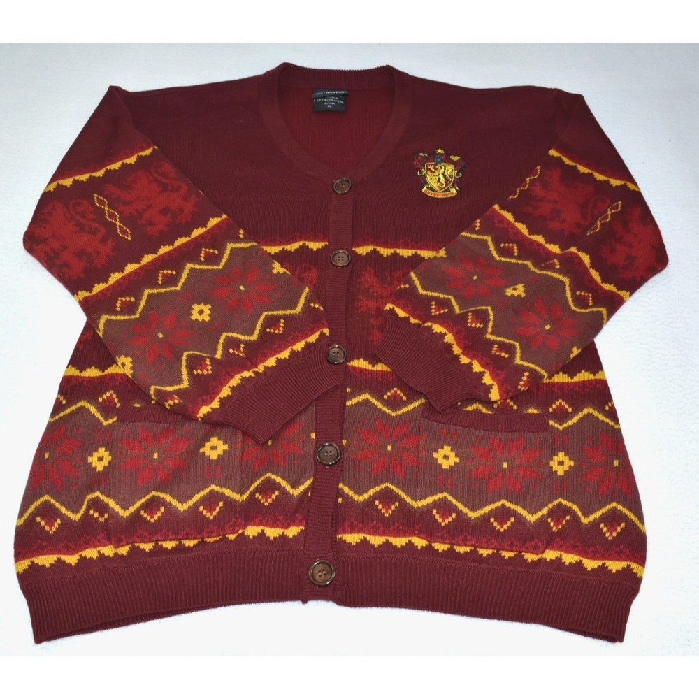Wizarding World Harry Potter Gryffindor Women Sweater Size XL Oversized Cardigan